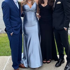 Ice Blue Satin Prom Dress Size 4